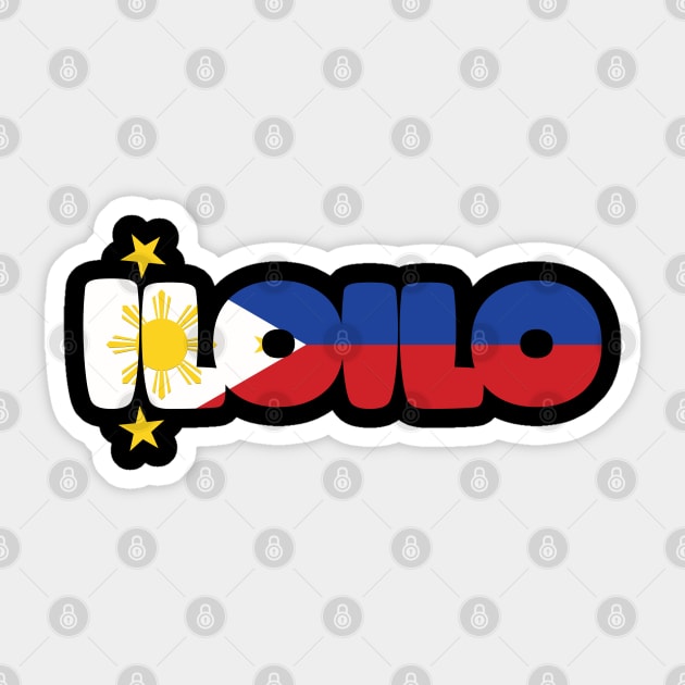 Iloilo Philippines Filippino Flag Typography Sticker by DanielLiamGill